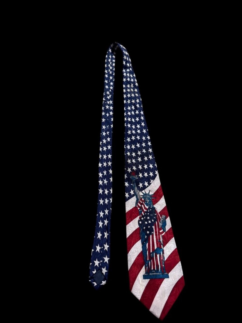 Vtg 1996 Chainsworld Statue Of Liberty New York Stars Stripes Necktie Patriotic